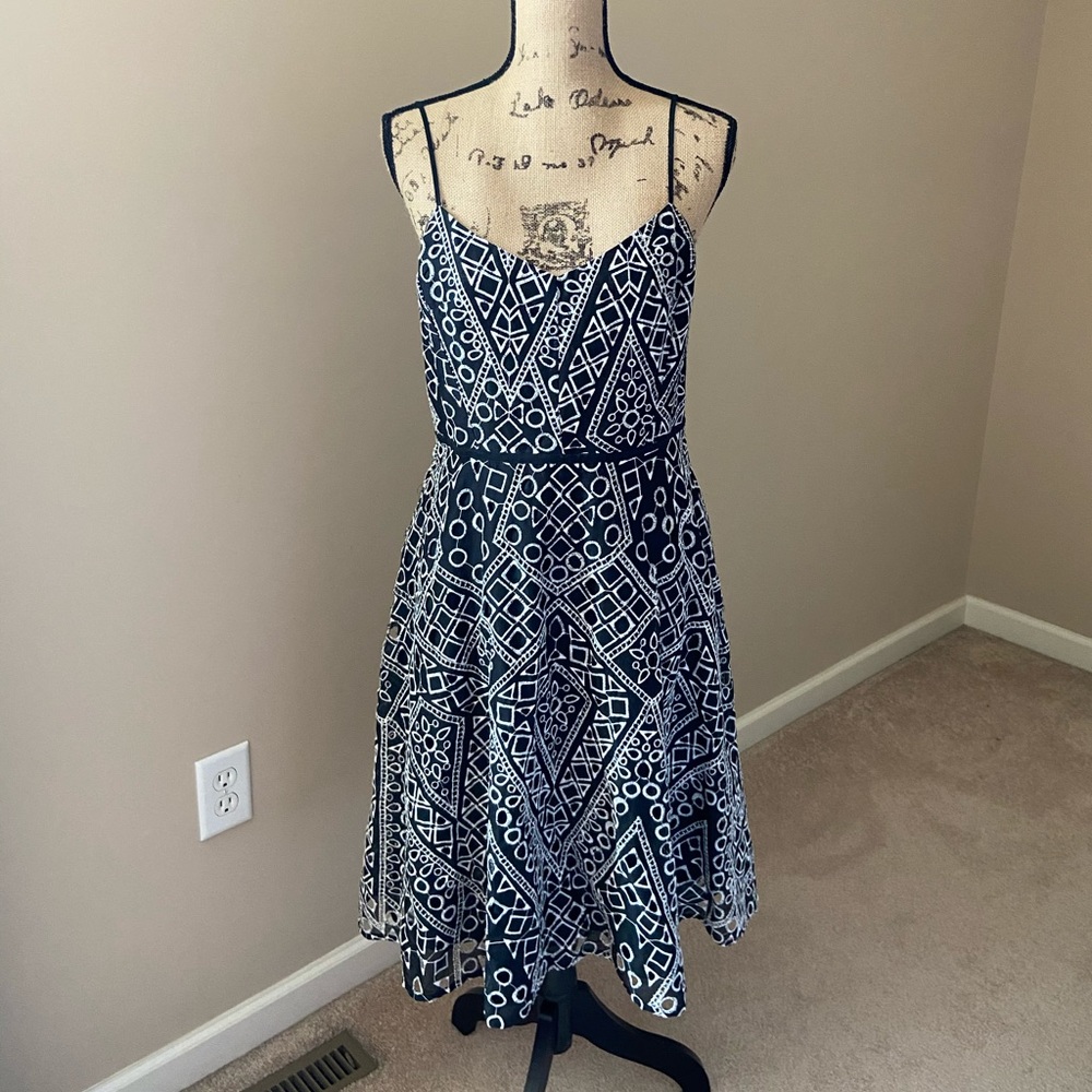 Banana Republic Geometric Black and White Dress